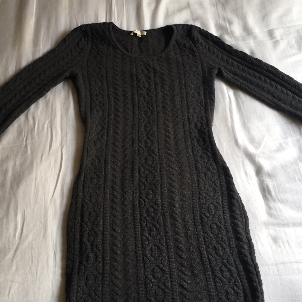 Grey bodycon sweater dress